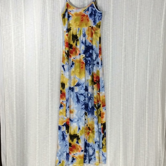 Calvin Klein Big Floral Maxi Sun Dress- Size 10 - Picture 2 of 12